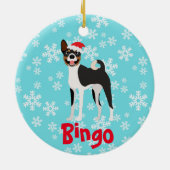Cute Kerstmis - Basenji Black Tan Keramisch Ornament (Achterkant)
