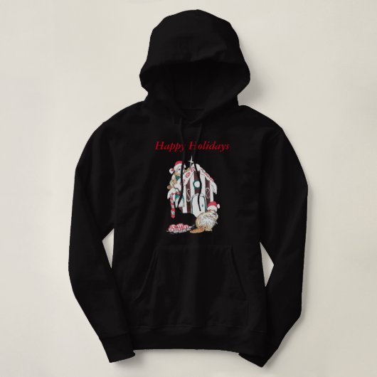 Cute Kerstmis Beaver Chalet Prettige feestdagen De Hoodie (Design voorkant)