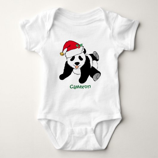 Cute Kerstmis-Beer in Santa Hat Custom Romper (Voorkant)