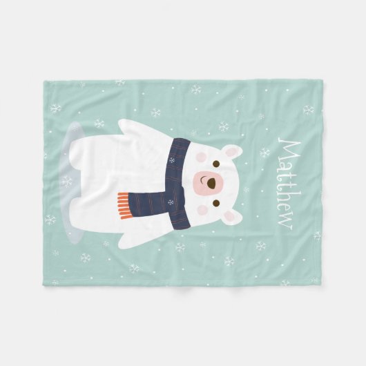 Cute Kerstmis Beer Kinder Fleece Blanket (Voorkant (Horizontaal))