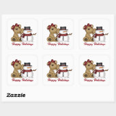 Cute Kerstmis beer snowman: bericht sticker toevoe (Vel)