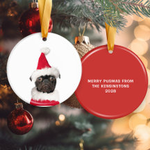 Cute Kerstmis Black Pug Santa Hat