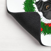 Cute Kerstmis Black Pug Santa in Wreate Muismat (Hoek)