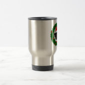 Cute Kerstmis Black Pug Santa in Wreate Reisbeker (Center)