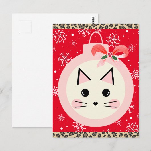 Cute Kerstmis Briefkaart (Voorkant / Achterkant)