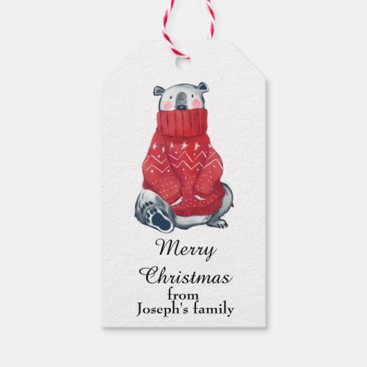 Cute kerstmis cadeaulabel (Achterkant)