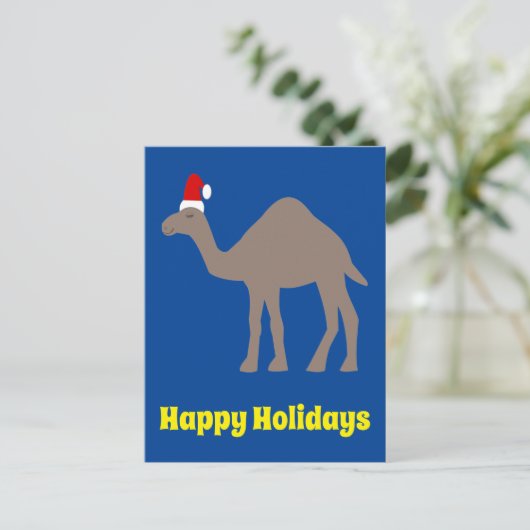 Cute Kerstmis Camel Custom Briefkaart (Staand voorkant)