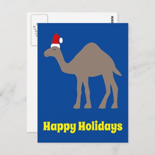 Cute Kerstmis Camel Custom Briefkaart (Voorkant / Achterkant)