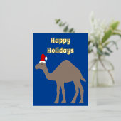 Cute Kerstmis Camel Custom Folie Feestdagen Briefkaart (Staand Voorkant)