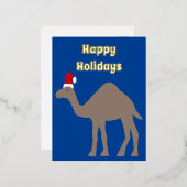Cute Kerstmis Camel Custom Folie Feestdagen Briefkaart (Voorkant / Achterkant)