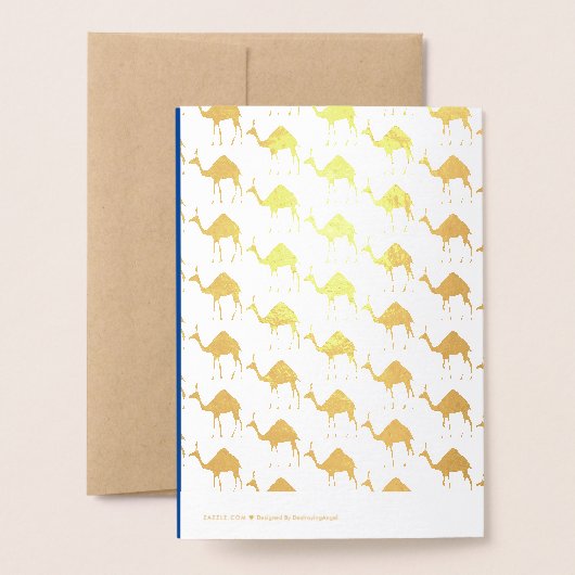 Cute Kerstmis Camel Custom Folie Kaarten (Met envelop)