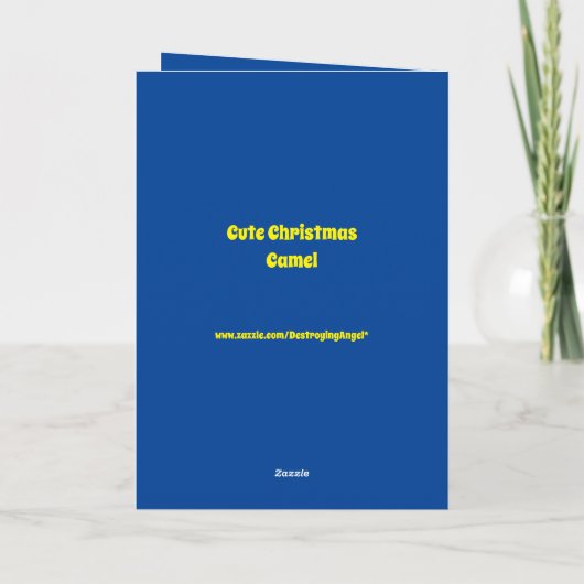Cute Kerstmis Camel Custom Kaart (Achterkant)