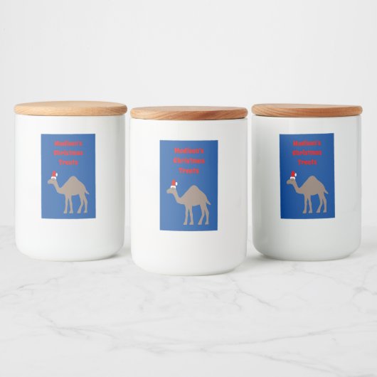 Cute Kerstmis Camel Custom Voedselcontainer Etiket (Flessen)