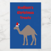 Cute Kerstmis Camel Custom Voedselcontainer Etiket (Enkel label)