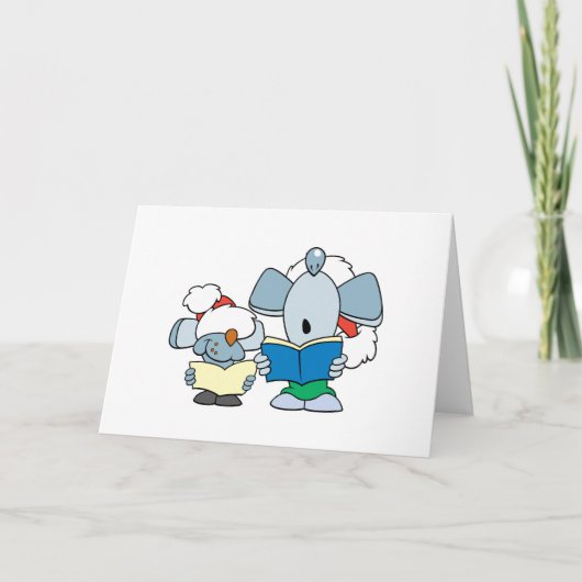 Cute Kerstmis Carolings Mice Feestdagen Kaart (Voorkant)