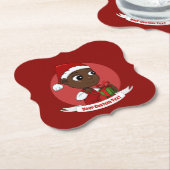 Cute Kerstmis cartoon Paper Onderzetter (Gekanteld)