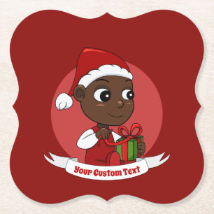 Cute Kerstmis cartoon Paper Onderzetter