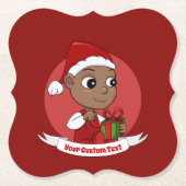 Cute Kerstmis cartoon Paper Onderzetter (Voorkant)