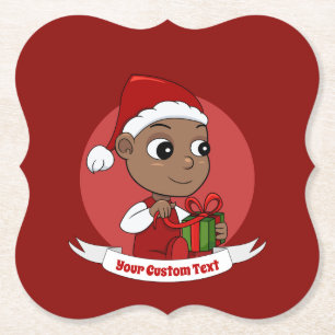 Cute Kerstmis cartoon Paper Onderzetter