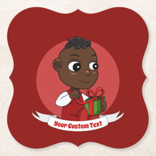 Cute Kerstmis cartoon Paper Onderzetter