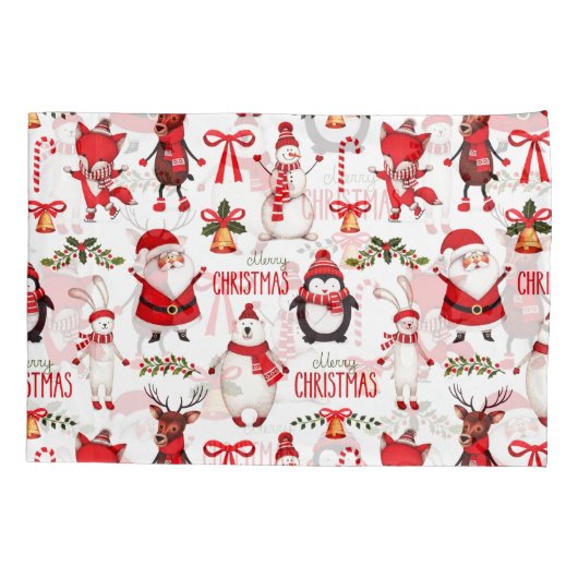 Cute Kerstmis Cartoon Pattern Kussensloop (Achterkant)