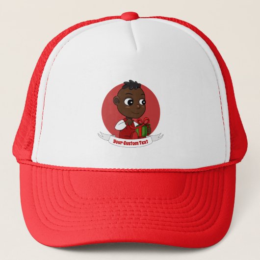 Cute Kerstmis cartoon Trucker Hat Trucker Pet (Voorkant)
