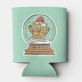 Cute Kerstmis Cat aangepaste monogram koelbox Blikjeskoeler (Achterkant)