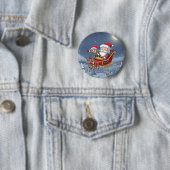 Cute Kerstmis Chibi Kerstman en Elf knop Ronde Button 5,7 Cm (In situ)