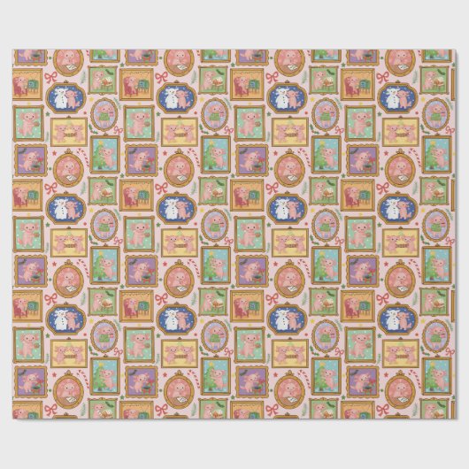 Cute Kerstmis coquette axolotl-cadeauverpakkings p Cadeaupapier (Vlak)