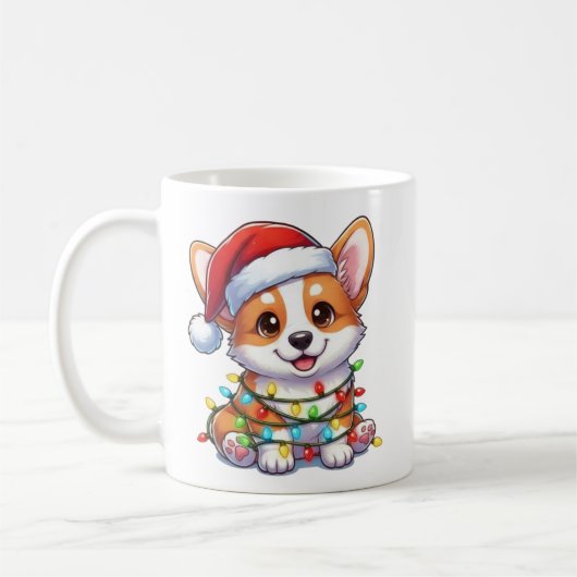 Cute Kerstmis Corgi-Mok Koffiemok (Links)