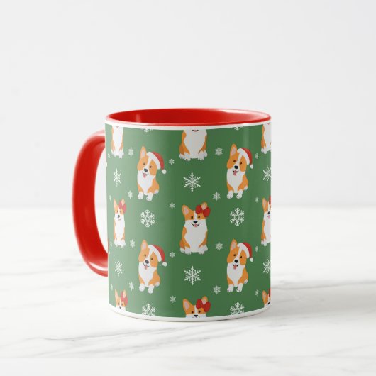 Cute Kerstmis Corgi-Mok Mok (Voorkant links)