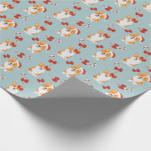 Cute Kerstmis Corgi-oppakpapier Cadeaupapier (Hoek)