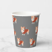 Cute Kerstmis Corgi Pattern Papieren Bekers (Voorkant)