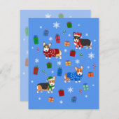Cute Kerstmis Corgis in Petten en Sweaters Kaart (Voorkant / Achterkant)