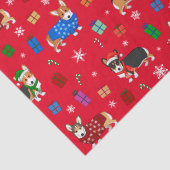 Cute Kerstmis Corgis in Petten en Sweaters Tissuepapier (Detail)