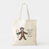 Cute Kerstmis Covid Gingerbrood Man Kinder naam Tote Bag (Achterkant)