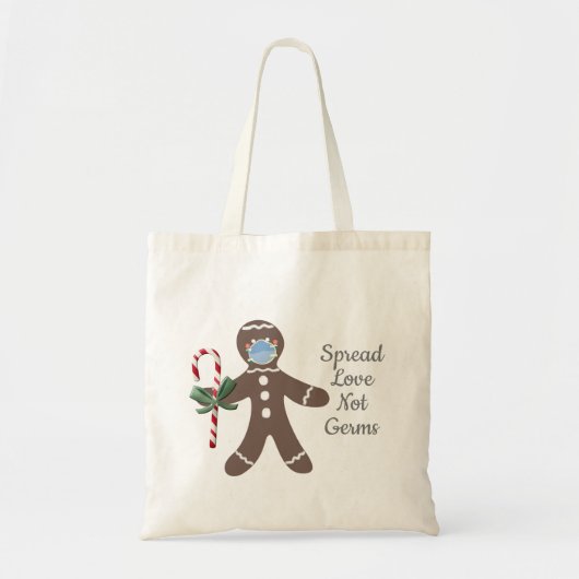 Cute Kerstmis Covid Gingerbrood Man Kinder naam Tote Bag (Voorkant)