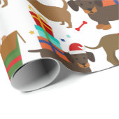 Cute Kerstmis Dachshund Cadeaupapier (Rol Hoek)