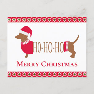 Cute Kerstmis Dachshund Dog Briefkaart