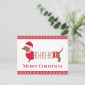 Cute Kerstmis Dachshund Dog Briefkaart (Staand voorkant)