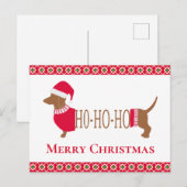 Cute Kerstmis Dachshund Dog Briefkaart (Voorkant / Achterkant)