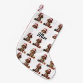 Cute Kerstmis Dachshund Dog Kleine Kerstsok (Voorkant (Hangend))