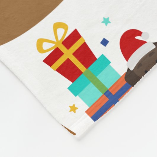Cute Kerstmis Dachshund Fleece Deken (Hoek)