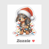 Cute Kerstmis Dachshund Sticker (Vel)