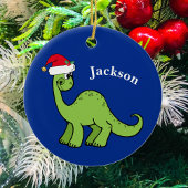 Cute Kerstmis Dinosaur Aangepast Kinder Blauw Keramisch Ornament