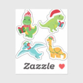 Cute Kerstmis Dinosaur sticker set (Vel)