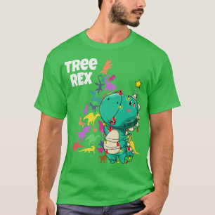 Cute Kerstmis Dinosaur Tree Re Paleontoloog Xma T-shirt