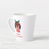 Cute Kerstmis Dog Happy Howlidays Doxie Dachshund Latte Mok (Linkerhoek)