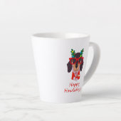 Cute Kerstmis Dog Happy Howlidays Doxie Dachshund Latte Mok (Rechterhoek)