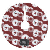 Cute Kerstmis Donut Sprinkles Family Initiaal Kerstboom Rok (Voorkant)